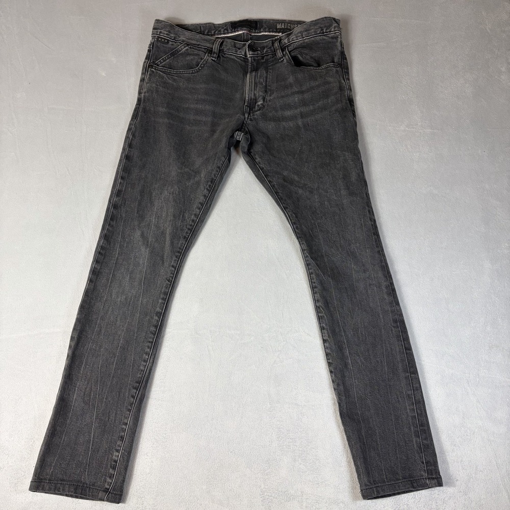 John Varvatos Matchstick Men's Jeans Black Size 31 Skinny Stretch Denim Pants.